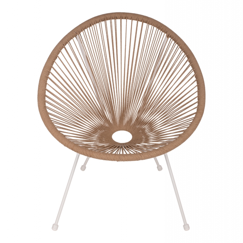 ΠΟΛΥΘΡΟΝΑ ACAPULCO Τ. ΦΩΛΙΑ ΜΕΤΑΛΛΟ ΛΕΥΚΟ ΜΕ TWISTED WICKER HM5871.02 70x73x79 εκ.