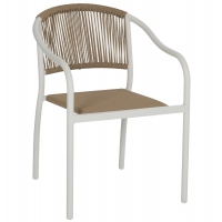 ΠΟΛΥΘΡΟΝΑ ΑΛΟΥΜΙΝΙΟΥ ΛΕΥΚΟ ΜΕ PE RATTAN WICKER HM5856.01 57x63x80Yεκ.