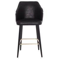 ΣΚΑΜΠΟ BAR ΕΠΑΓΓΕΛΜΑΤΙΚΟ ALONZO HM9281.14 Τ.NUBUCK ΜΑΥΡΟ ΞΥΛΙΝΟ 50x62x108,5Υεκ.