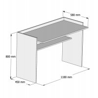 ΓΡΑΦΕΙΟ ΜΕΛΑΜΙΝΗΣ SONAMA ΛΕΥΚΟ CLASSIKER 118x58x80Υεκ.HM9227.12