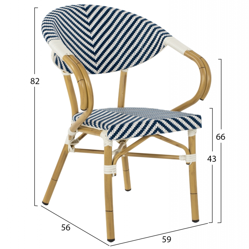 ΠΟΛΥΘΡΟΝΑ BAMBOO LOOK HM5861.02 ΜΠΛΕ-ΛΕΥΚΟ 59x56x82Yεκ. ΠΟΛΥΘΡΟΝΑ BAMBOO LOOK HM5861.02 ΜΠΛΕ-ΛΕΥΚΟ 59x56x82Yεκ.