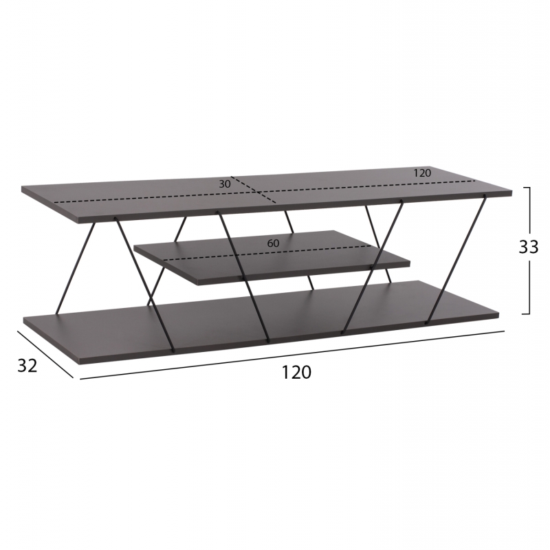 ΕΠΙΠΛΟ ΤΗΛΕΟΡΑΣΗΣ TARS HM8922.20 ΜΕΛΑΜΙΝΗ ΓΚΡΙ 120x32x33Yεκ. ΕΠΙΠΛΟ ΤΗΛΕΟΡΑΣΗΣ TARS HM8922.20 ΜΕΛΑΜΙΝΗ ΓΚΡΙ 120x32x33Yεκ.