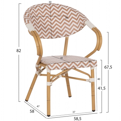 ΠΟΛΥΘΡΟΝΑ BAMBOO LOOK HM5861.03 ΚΑΦΕ-ΛΕΥΚΟ 58.5x58x82Υεκ. ΠΟΛΥΘΡΟΝΑ BAMBOO LOOK HM5861.03 ΚΑΦΕ-ΛΕΥΚΟ 58.5x58x82Υεκ.
