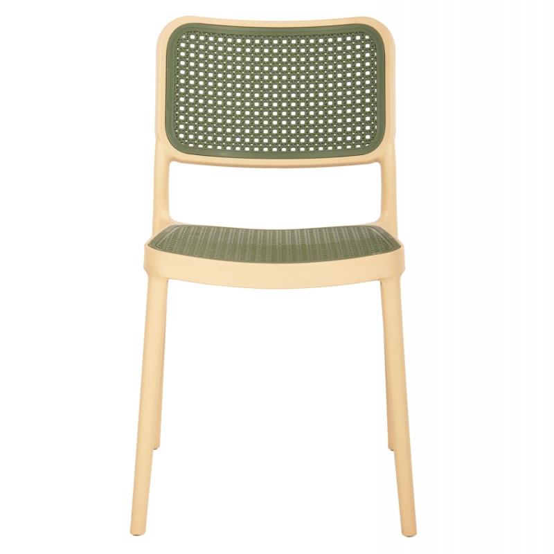 ΚΑΡΕΚΛΑ ΠΟΛΥΠΡΟΠΥΛΕΝΙΟΥ MEKO HM5934.04 ΜΠΕΖ ΜΕ OLIVE GREEN ΨΑΘΑ 51x52x80Υεκ.
