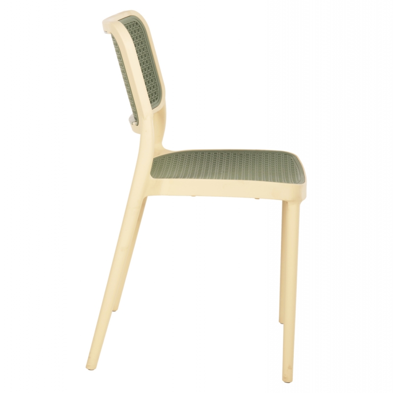 ΚΑΡΕΚΛΑ ΠΟΛΥΠΡΟΠΥΛΕΝΙΟΥ MEKO HM5934.04 ΜΠΕΖ ΜΕ OLIVE GREEN ΨΑΘΑ 51x52x80Υεκ.