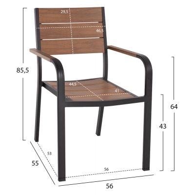 ΠΟΛΥΘΡΟΝΑ ΑΛΟΥΜΙΝΙΟΥ SAGA ΜΑΥΡΗ ΜΕ POLYWOOD HM5127.03 56x55x85,5Yεκ. ΠΟΛΥΘΡΟΝΑ ΑΛΟΥΜΙΝΙΟΥ SAGA ΜΑΥΡΗ ΜΕ POLYWOOD HM5127.03 56x55x85,5Yεκ.