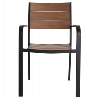 ΠΟΛΥΘΡΟΝΑ ΑΛΟΥΜΙΝΙΟΥ SAGA ΜΑΥΡΗ ΜΕ POLYWOOD HM5127.03 56x55x85,5Yεκ.