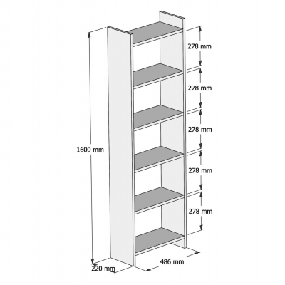 ΒΙΒΛΙΟΘΗΚΗ CLASSIKER HM9226.11 ΜΕΛΑΜΙΝΗΣ ΛΕΥΚH 48,5x22x160Υεκ. ΒΙΒΛΙΟΘΗΚΗ CLASSIKER HM9226.11 ΜΕΛΑΜΙΝΗΣ ΛΕΥΚH 48,5x22x160Υεκ.