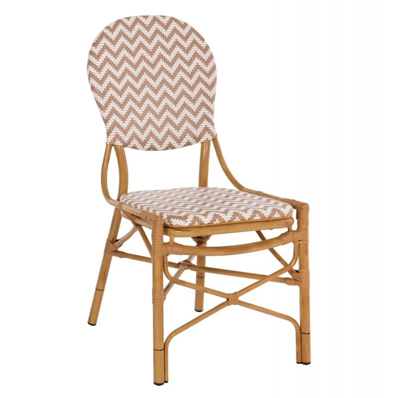 ΚΑΡΕΚΛΑ ΑΛΟΥΜΙΝΙΟΥ BAMBOO LOOK ΦΥΣΙΚΟ - ΛΕΥΚΟ HM5927.03 46x56x95Yεκ.