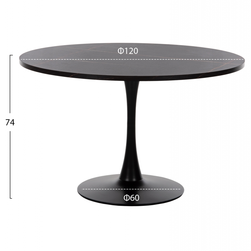ΤΡΑΠΕΖΙ ΤΡΑΠΕΖΑΡΙΑΣ ROLLO HM9422.02 ΣΤΡΟΓΓΥΛΟ BLACK MARBLE Φ120x74Yεκ. ΤΡΑΠΕΖΙ ΤΡΑΠΕΖΑΡΙΑΣ ROLLO HM9422.02 ΣΤΡΟΓΓΥΛΟ BLACK MARBLE Φ120x74Yεκ.