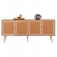 ΜΠΟΥΦΕΣ COLM HM9440.11 ΜΕΛΑΜΙΝΗΣ & ΣΥΝΘΕΤΙΚΟ RATTAN ΣΤΙΣ 4 ΠΟΡΤΕΣ 160x39,5x71Yεκ.