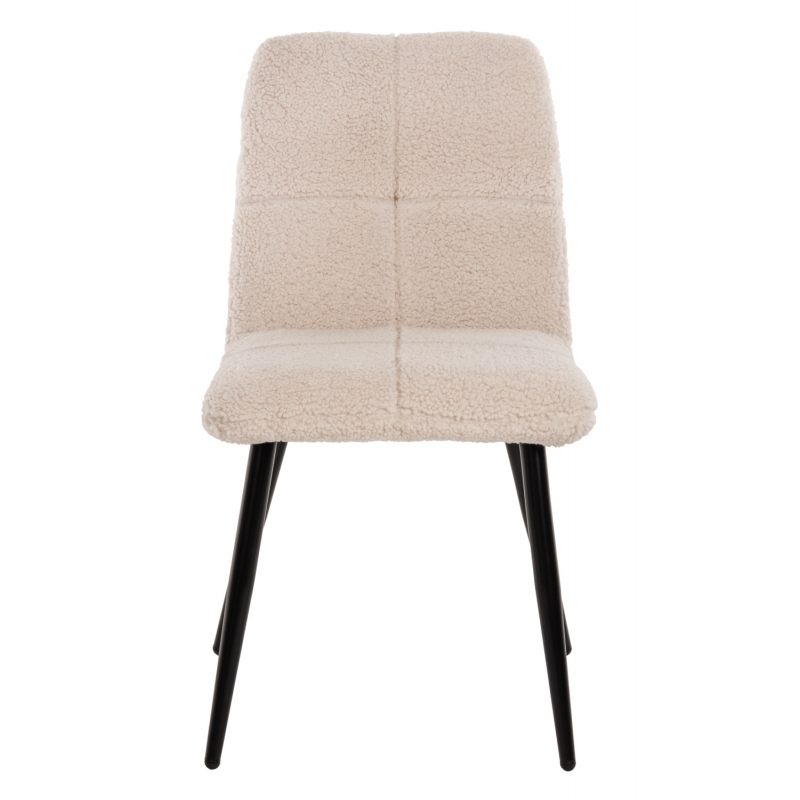 ΚΑΡΕΚΛΑ SHELLY HM8590.02 ΛΕΥΚΟ TEDDY ΥΦΑΣΜΑ ME ΜΕΤΑΛΛΙΚΑ ΜΑΥΡΑ ΠΟΔΙΑ 48x64x87Yεκ.