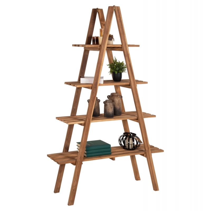 ΒΙΒΛΙΟΘΗΚΗ STAM HM7895 TEAK ΞΥΛΟ ΣΕ ΦΥΣΙΚΟ ΧΡΩΜΑ 120x33x180Y εκ.