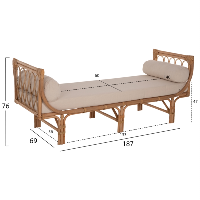 ΚΑΝΑΠΕΣ ΕΞΩΤΕΡΙΚΟΥ ΧΩΡΟΥ CHARMELLA HM9659 ΦΥΣΙΚΟ RATTAN-ΜΠΕΖ ΜΑΞΙΛΑΡΙΑ 187x69x76Yεκ. ΚΑΝΑΠΕΣ ΕΞΩΤΕΡΙΚΟΥ ΧΩΡΟΥ CHARMELLA HM9659 ΦΥΣΙΚΟ RATTAN-ΜΠΕΖ ΜΑΞΙΛΑΡΙΑ 187x69x76Yεκ.