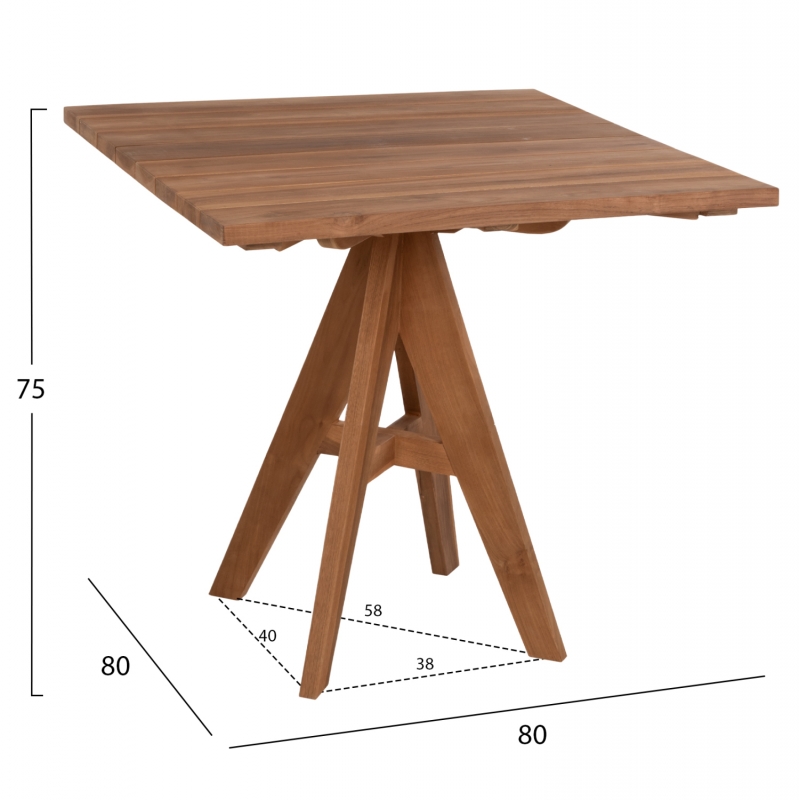ΤΡΑΠΕΖΙ HM9622 LEO ΤΕΤΡΑΓΩΝΟ ΞΥΛΟ ΤΕΑΚ 80x80x75Y εκ. ΤΡΑΠΕΖΙ HM9622 LEO ΤΕΤΡΑΓΩΝΟ ΞΥΛΟ ΤΕΑΚ 80x80x75Y εκ.