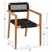 ΠΟΛΥΘΡΟΝΑ CHARLOTTE HM9637.02 ΞΥΛΟ TEAK & ΜΑΥΡΟ ΣΧΟΙΝΙ--B'ΔΙΑΛΟΓΗΣ 59x54x83Y