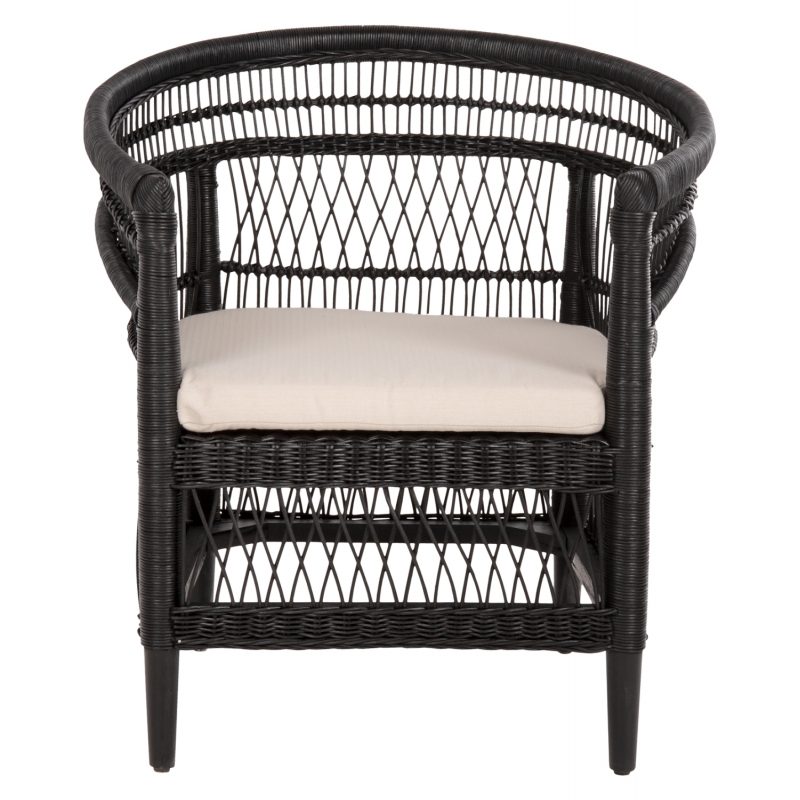 ΠΟΛΥΘΡΟΝΑ MALAWI HM9635.03 ΞΥΛΟ ΜΑΟΝΙ ΜΕ RATTAN ΜΑΥΡΟ--Β'ΔΙΑΛΟΓΗΣ 80x70x86Υεκ.