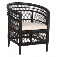 ΠΟΛΥΘΡΟΝΑ MALAWI HM9635.03 ΞΥΛΟ ΜΑΟΝΙ ΜΕ RATTAN ΜΑΥΡΟ--Β'ΔΙΑΛΟΓΗΣ 80x70x86Υεκ.