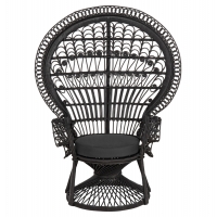 ΠΟΛΥΘΡΟΝΑ ROYAL PEACOCK HM9342.03 RATTAN ΜΑΥΡΟ-ΜΑΞΙΛΑΡΙ ΜΑΥΡΟ 114x72x150Yεκ.