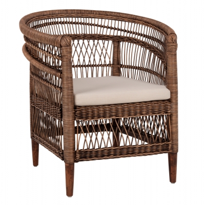 ΠΟΛΥΘΡΟΝΑ MALAWI HM9635.01 ΞΥΛΟ ΜΑΟΝΙ & RATTAN--Β'ΔΙΑΛΟΓΗΣ 80x70x86Υεκ.
