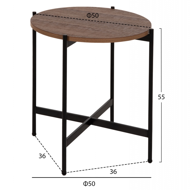 ΒΟΗΘΗΤΙΚΟ ΤΡΑΠΕΖΙ HM9589.04 MDF ΚΑΡΥΔΙ-ΜΑΥΡΗ ΜΕΤΑΛΛΙΚΗ ΒΑΣΗ Φ50x55Υεκ. ΒΟΗΘΗΤΙΚΟ ΤΡΑΠΕΖΙ HM9589.04 MDF ΚΑΡΥΔΙ-ΜΑΥΡΗ ΜΕΤΑΛΛΙΚΗ ΒΑΣΗ Φ50x55Υεκ.