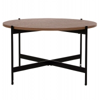 ΤΡΑΠΕΖΙ ΣΑΛΟΝΙΟΥ HM9588.04 MDF ΚΑΡΥΔΙ-ΜΑΥΡΗ ΜΕΤΑΛΛΙΚΗ ΒΑΣΗ Φ80x45Υεκ.