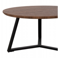 ΤΡΑΠΕΖΙ ΣΑΛΟΝΙΟΥ ΣΤΡΟΓΓΥΛΟ ROCKET HM9586.04 MDF WALNUT-ΜΑΥΡΗ ΣΑΓΡΕ ΒΑΣΗ Φ80x42Υεκ.