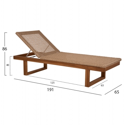 ΞΑΠΛΩΣΤΡΑ PATRON HM5993 TEAK ΞΥΛΟ ΚΑΙ ΣΧΟΙΝΙ VIRO ΣΕ ΠΛΕΞΗ WICKER 191x65x86Yεκ. ΞΑΠΛΩΣΤΡΑ PATRON HM5993 TEAK ΞΥΛΟ ΚΑΙ ΣΧΟΙΝΙ VIRO ΣΕ ΠΛΕΞΗ WICKER 191x65x86Yεκ.