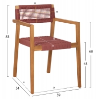 ΠΟΛΥΘΡΟΝΑ CHARLOTTE HM9637.06 ΞΥΛΟ TEAK & ΡΟΖ ΣΧΟΙΝΙ--B'ΔΙΑΛΟΓΗΣ 59x54x83Y εκ.