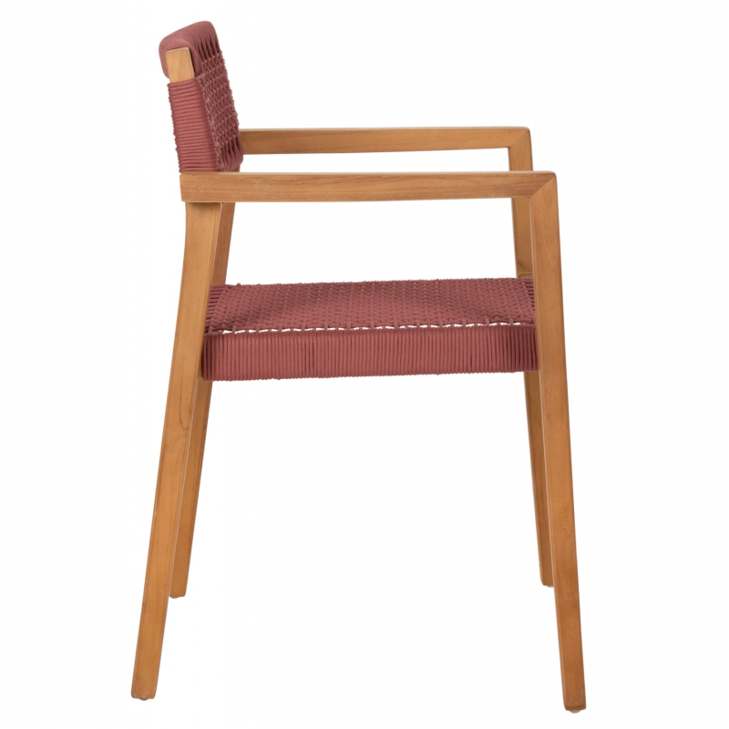 ΠΟΛΥΘΡΟΝΑ CHARLOTTE HM9637.06 ΞΥΛΟ TEAK & ΡΟΖ ΣΧΟΙΝΙ--B'ΔΙΑΛΟΓΗΣ 59x54x83Y εκ.