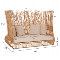 ΚΑΝΑΠΕΣ ΕΞ. ΧΩΡΟΥ ZEPHYR HM5988 ΚΑΛΑΜΙΑ RATTAN ΦΥΣΙΚΟ-ΜΠΕΖ ΜΑΞΙΛΑΡΙΑ 200x120x142Yεκ. ΚΑΝΑΠΕΣ ΕΞ. ΧΩΡΟΥ ZEPHYR HM5988 ΚΑΛΑΜΙΑ RATTAN ΦΥΣΙΚΟ-ΜΠΕΖ ΜΑΞΙΛΑΡΙΑ 200x120x142Yεκ.