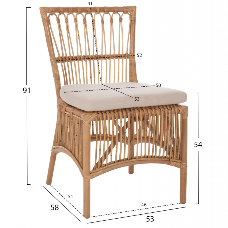 ΚΑΡΕΚΛΑ THALIN HM9834 RATTAN ΣΕ ΦΥΣΙΚΟ-ΜΑΞΙΛΑΡΙ ΣΕ ΛΕΥΚΟ 53x58x91Υεκ. ΚΑΡΕΚΛΑ THALIN HM9834 RATTAN ΣΕ ΦΥΣΙΚΟ-ΜΑΞΙΛΑΡΙ ΣΕ ΛΕΥΚΟ 53x58x91Υεκ.