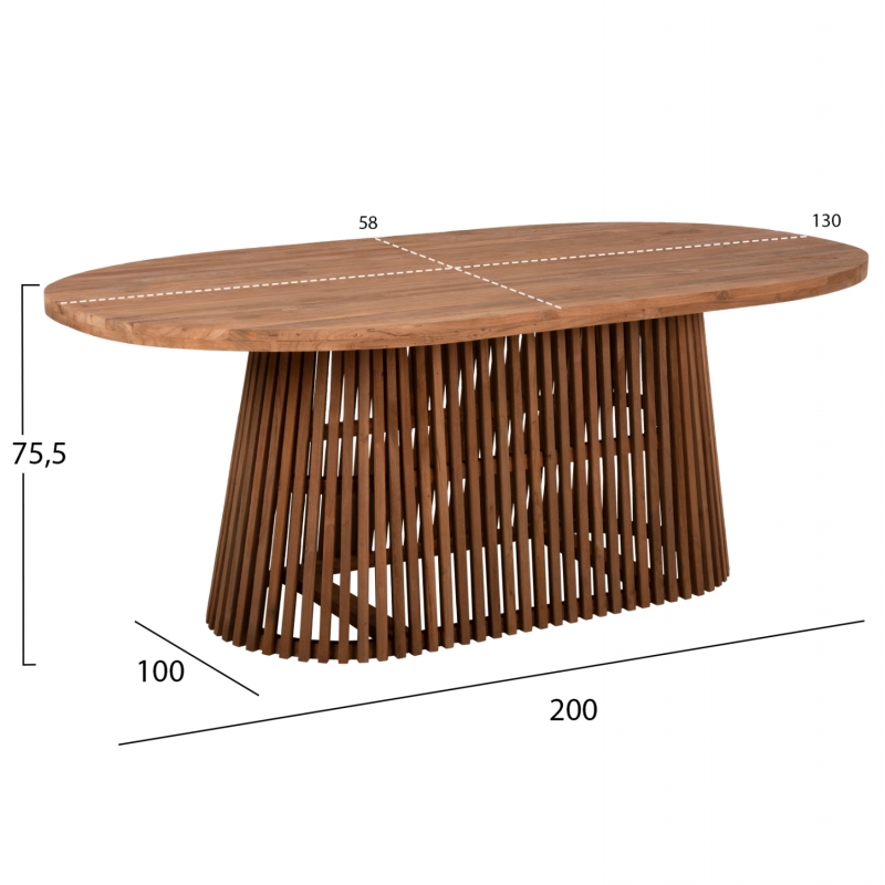 ΤΡΑΠΕΖΙ ΤΡΑΠΕΖΑΡΙΑΣ REMIK HM9835 RECYCLED ΤΕΑΚ ΣΕ ΦΥΣΙΚΟ 200x100x75,5Yεκ. TOP 4εκ. ΤΡΑΠΕΖΙ ΤΡΑΠΕΖΑΡΙΑΣ REMIK HM9835 RECYCLED ΤΕΑΚ ΣΕ ΦΥΣΙΚΟ 200x100x75,5Yεκ. TOP 4εκ.