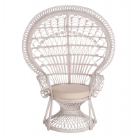 ΠΟΛΥΘΡΟΝΑ ROYAL PEACOCK HM9342.02 RATTAN ΣΕ ΛΕΥΚΟ-ΜΑΞΙΛΑΡΙ ΛΕΥΚΟ 114x72x150Yεκ.