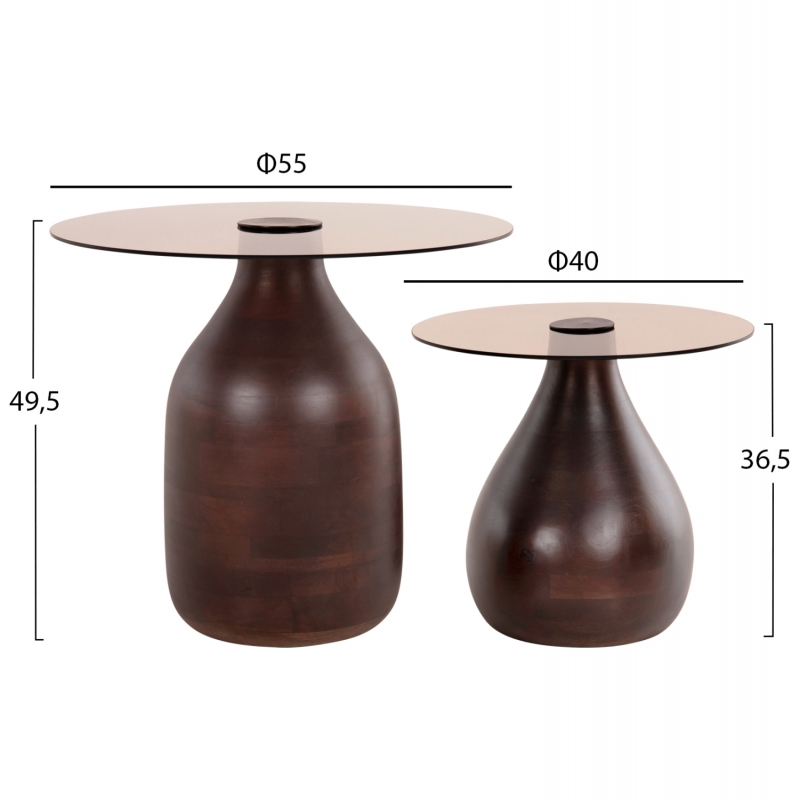 ΒΟΗΘΗΤΙΚΑ ΤΡΑΠΕΖΑΚΙΑ 2ΤΜΧ CHANG HM9668 ΞΥΛΟ MANGO-ΓΥΑΛΙ TOP Φ55x49,5Υ & Φ40x36,5Υεκ. ΒΟΗΘΗΤΙΚΑ ΤΡΑΠΕΖΑΚΙΑ 2ΤΜΧ CHANG HM9668 ΞΥΛΟ MANGO-ΓΥΑΛΙ TOP Φ55x49,5Υ & Φ40x36,5Υεκ.