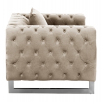 ΠΟΛΥΘΡΟΝΑ τ.CHESTERFIELD MOBAR HM3261.02 ΚΡΕΜ ΒΕΛΟΥΔΟ-ΜΕΤΑΛΛΙΚΑ ΠΟΔΙΑ 99x86,5x77Υεκ.