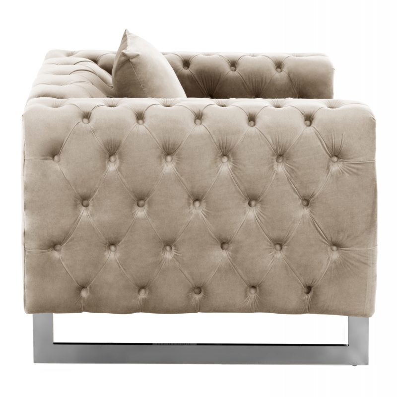 ΠΟΛΥΘΡΟΝΑ τ.CHESTERFIELD MOBAR HM3261.02 ΚΡΕΜ ΒΕΛΟΥΔΟ-ΜΕΤΑΛΛΙΚΑ ΠΟΔΙΑ 99x86,5x77Υεκ.