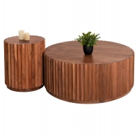 ΣΕΤ 2ΤΜΧ ΤΡΑΠΕΖΙΑ ΣΑΛΟΝΙΟΥ ΣΤΡΟΓΓΥΛΑ SEDGE HM11944 ΜΑΣΙΦ ΑΚΑΚΙΑ Φ90 & Φ40εκ.