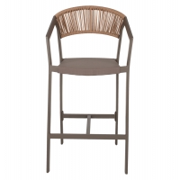 ΣΚΑΜΠΟ ΑΛΟΥΜΙΝΙΟΥ MIRI ΣΑΜΠΑΝΙ ΜΕ ΜΠΡΑΤΣΑ RATTAN & TEXTLINE 56x58x105Yεκ.HM5892.23