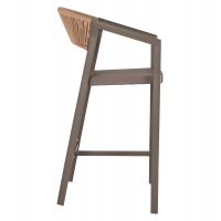 ΣΚΑΜΠΟ ΑΛΟΥΜΙΝΙΟΥ MIRI ΣΑΜΠΑΝΙ ΜΕ ΜΠΡΑΤΣΑ RATTAN & TEXTLINE 56x58x105Yεκ.HM5892.23