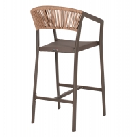 ΣΚΑΜΠΟ ΑΛΟΥΜΙΝΙΟΥ MIRI ΣΑΜΠΑΝΙ ΜΕ ΜΠΡΑΤΣΑ RATTAN & TEXTLINE 56x58x105Yεκ.HM5892.23