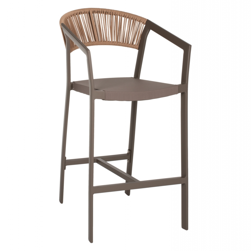 ΣΚΑΜΠΟ ΑΛΟΥΜΙΝΙΟΥ MIRI ΣΑΜΠΑΝΙ ΜΕ ΜΠΡΑΤΣΑ RATTAN & TEXTLINE 56x58x105Yεκ.HM5892.23