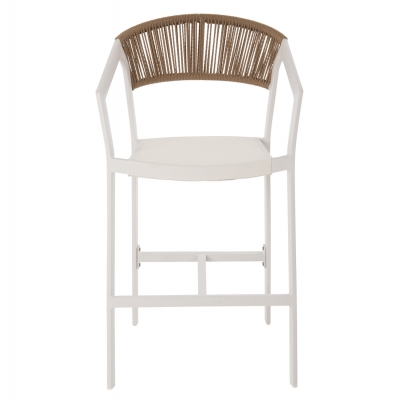 ΣΚΑΜΠΟ ΑΛΟΥΜΙΝΙΟΥ MIRI ΛΕΥΚΟ HM5892.32 ΜΕΣ. ΥΨΟΥΣ-ΜE RATTAN & TEXTILENE 57x57x99,5Yεκ.