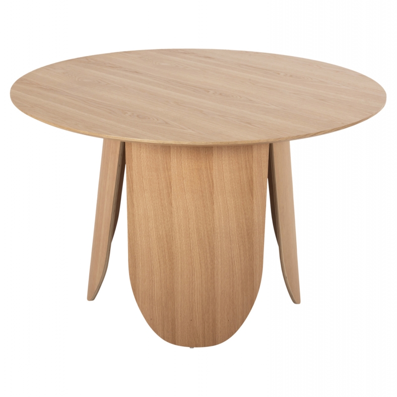 ΤΡΑΠΕΖΙ ΣΤΡΟΓΓΥΛΟ DENTY HM9612.01 MDF ΜΕ ΚΑΠΛΑΜΑ ΔΡΥΟΣ-ΧΡΩΜΑ ΔΡΥΟΣ Φ120x75Υεκ.