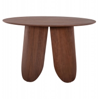 ΤΡΑΠΕΖΙ ΣΤΡΟΓΓΥΛΟ DENTY HM9612.02 MDF ΜΕ ΚΑΠΛΑΜΑ ΔΡΥΟΣ-ΧΡΩΜΑ ΚΑΡΥΔΙ Φ120x75Υεκ.