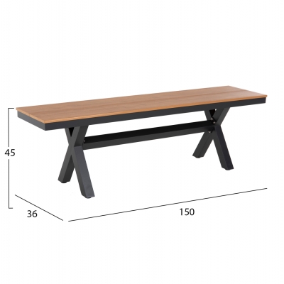 ΠΑΓΚΑΚΙ ΑΛΟΥΜΙΝΙΟΥ TAWNEE HM6038.01 ΑΝΘΡΑΚΙ ΜΕ POLYWOOD ΚΑΘΙΣΜΑ ΣΕ ΦΥΣΙΚΟ ΧΡΩΜΑ 150x36x45Υεκ. ΠΑΓΚΑΚΙ ΑΛΟΥΜΙΝΙΟΥ TAWNEE HM6038.01 ΑΝΘΡΑΚΙ ΜΕ POLYWOOD ΚΑΘΙΣΜΑ ΣΕ ΦΥΣΙΚΟ ΧΡΩΜΑ 150x36x45Υεκ.