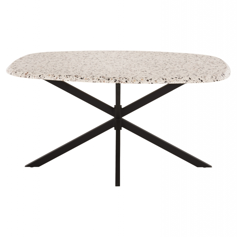 ΤΡΑΠΕΖΙ ΟΒΑΛ RODDEN HM11903.03 ΜΕ WERZALIT TERRAZZO-ΜΑΥΡΗ ΧΙΑΣΤΙ ΒΑΣΗ 146x94x75Υεκ
