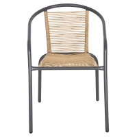 ΠΟΛΥΘΡΟΝΑ SWIFTER HM5969.02 ΜΕΤΑΛΛΟ ΓΚΡΙ-ΣΥΝΘ. RATTAN ΣΕ ΦΥΣΙΚΟ 54x61x75Υεκ.