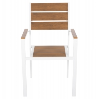 ΠΟΛΥΘΡΟΝΑ ΑΛΟΥΜΙΝΙΟΥ SAGA HM5981.01 ΛΕΥΚΗ-POLYWOOD ΣΕ ΦΥΣΙΚΟ 55x55x86Υεκ.