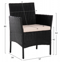 ΣΕΤ ΣΑΛΟΝΙ 4ΤΜΧ STASIA HM6089.01 ΣΥΝΘ.RATTAN ΜΑΥΡΟ-ΚΑΠΟΥΤΣΙΝΟ ΜΑΞΙΛΑΡΙΑ